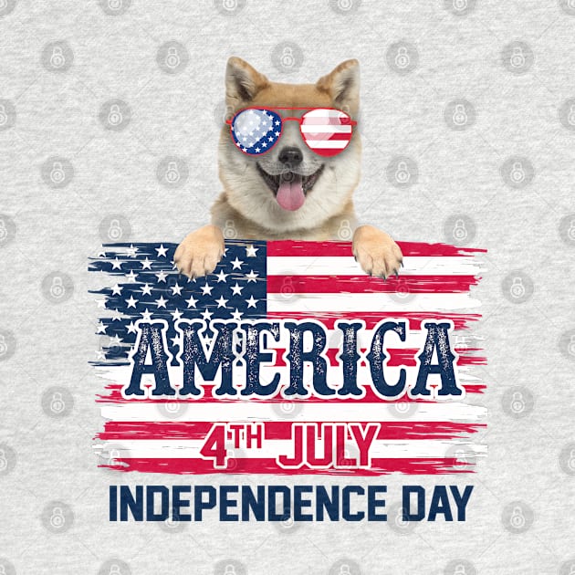 America 4th July Independence Day - Akita Dog by janayeanderson48214